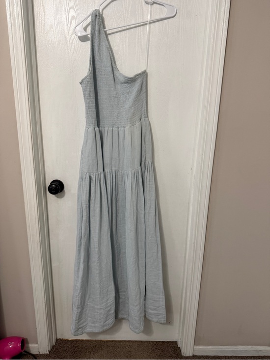 Elan Dresses & Skirts - Elan Pale Blue One-Shoulder Tiered Maxi Dress size L. NWT